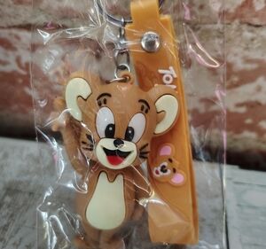 🧀Jerry From Tom & Jerry Silicone Keychain w/ Wristlet